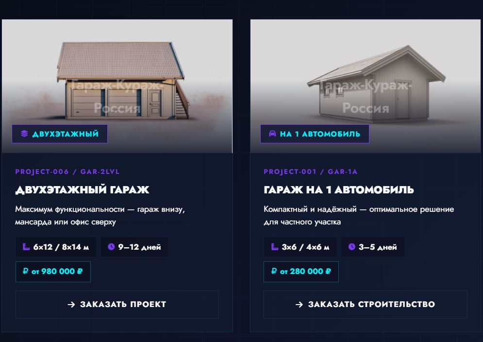 Гаражи из сэндвич-панелей «Гараж Кураж»: типовые и индивидуальные проекты